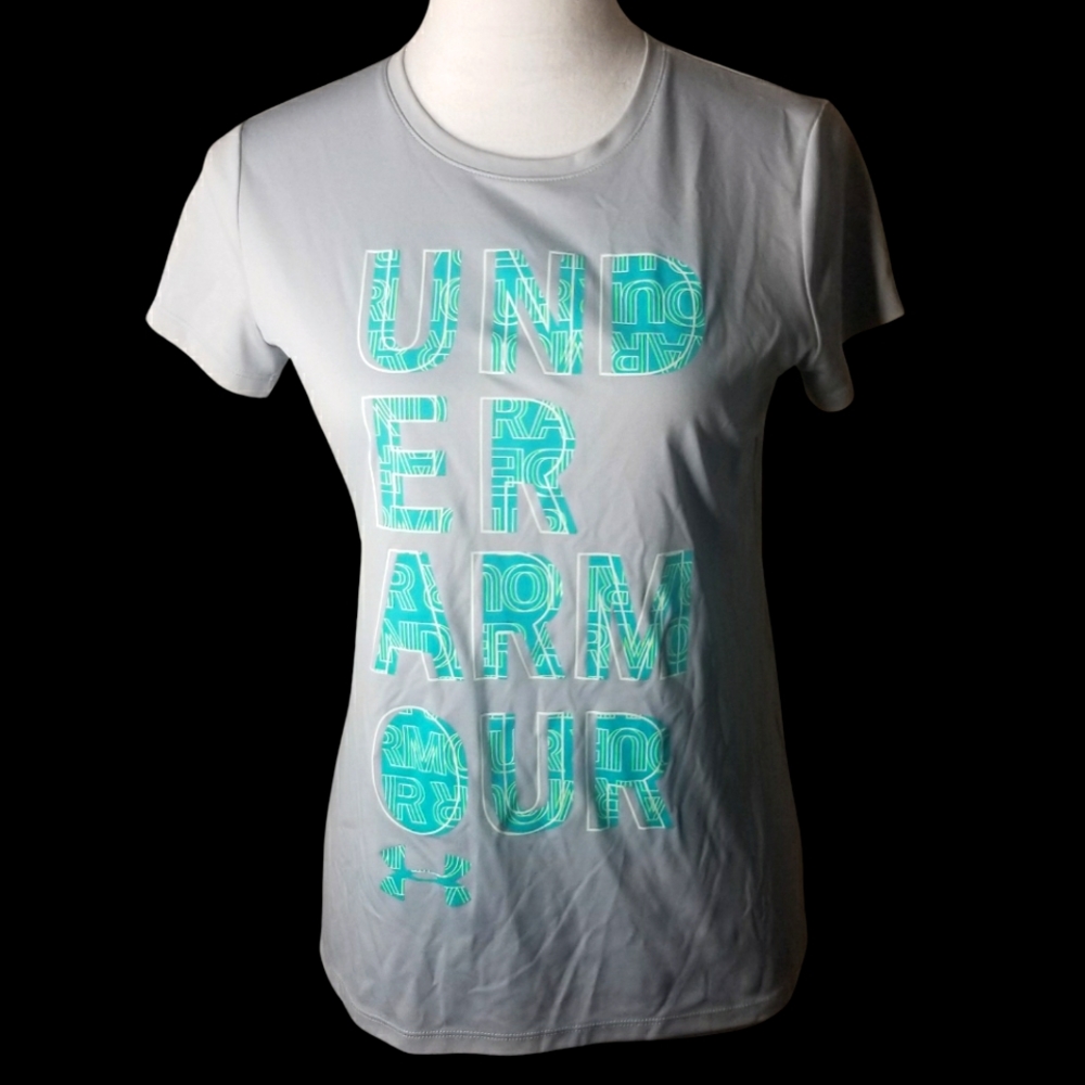 🦋HEATGEAR Aqua Blue & Gray Under Armour Tee